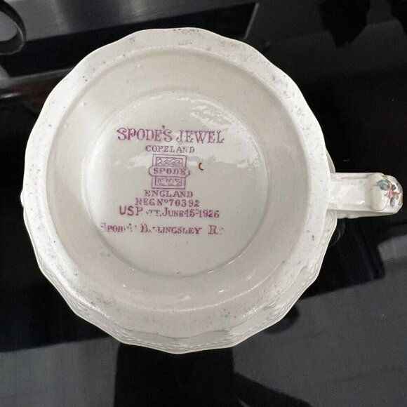 Spode's Jewel Porcelain China - Billingsley Rose Creamer and Sugar Bowl w/Lid - Picture 6 of 14